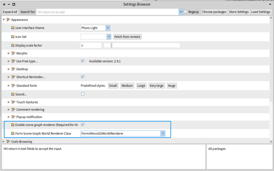 Renderer Enabling Setting