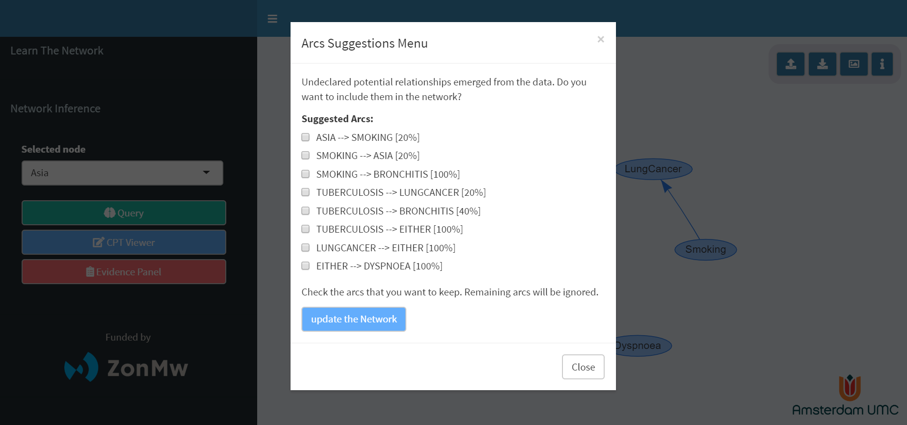 arcs suggestion panel