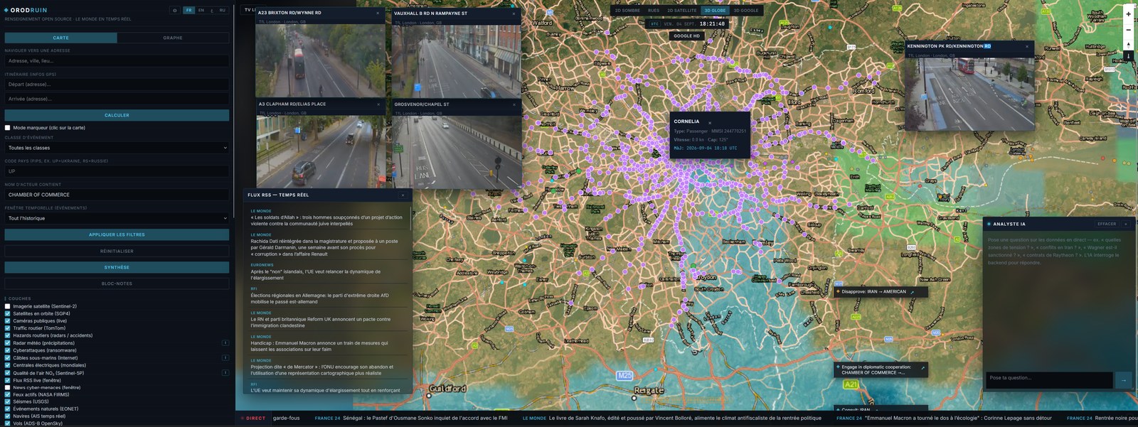 Live AIS vessels and traffic cameras over London