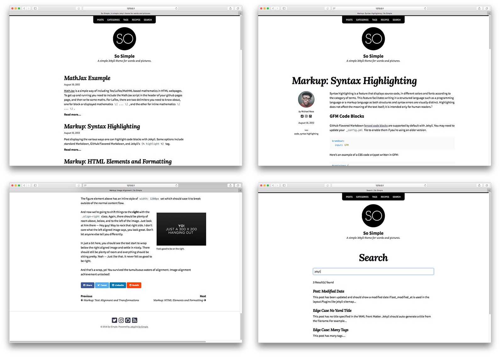 So Simple layouts