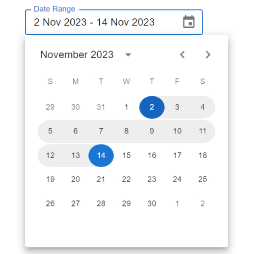 Date Range Picker Screenshot