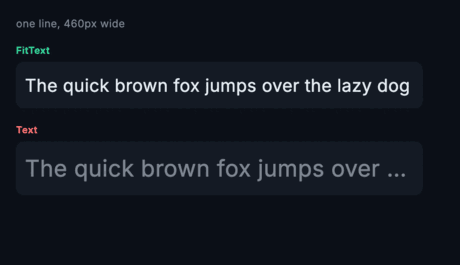 The same sentence in a narrowing box