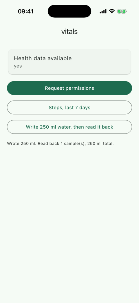 The example writing a sample and reading it back