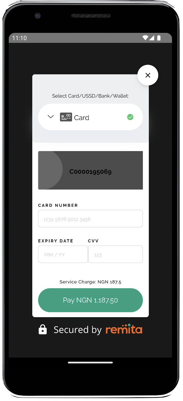 Android Screenshot for react-native-remita Payment Screen