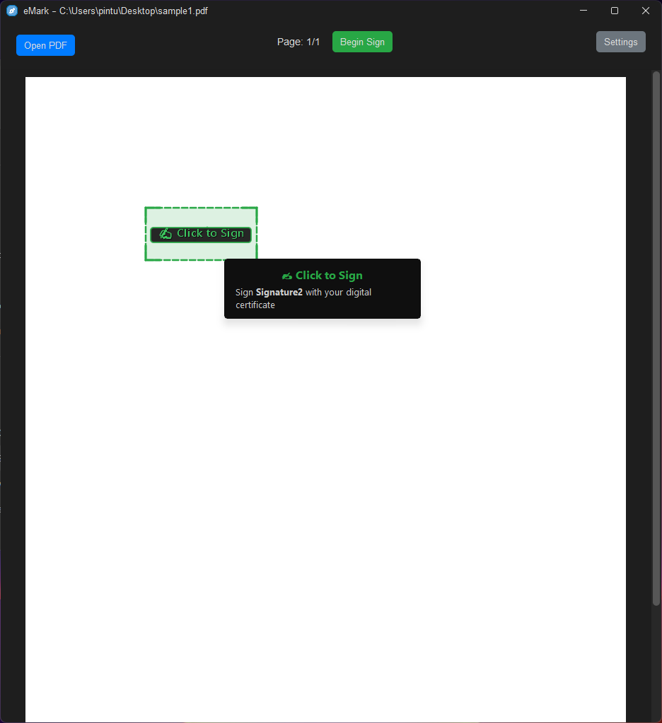 PDF Signing Interface