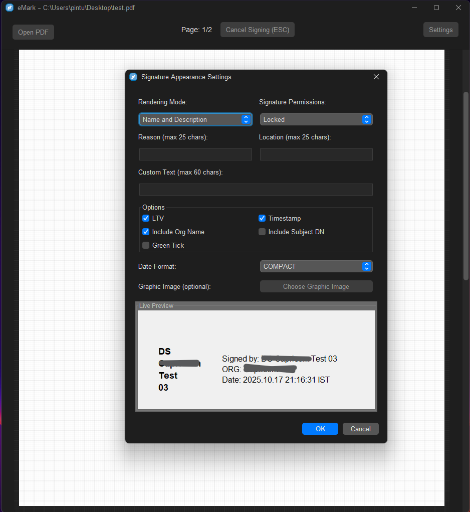 Signature Appearance