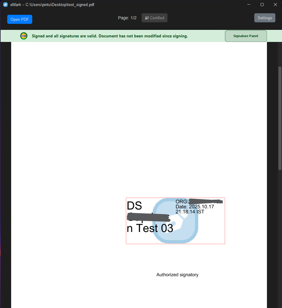 eMark - Professional PDF Signing Software