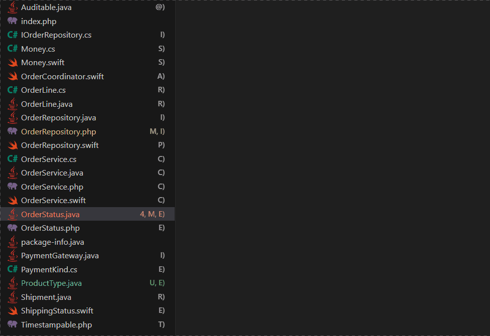Badges alongside git and problem decorations