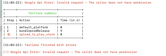 fastlane-android-invalid-permission