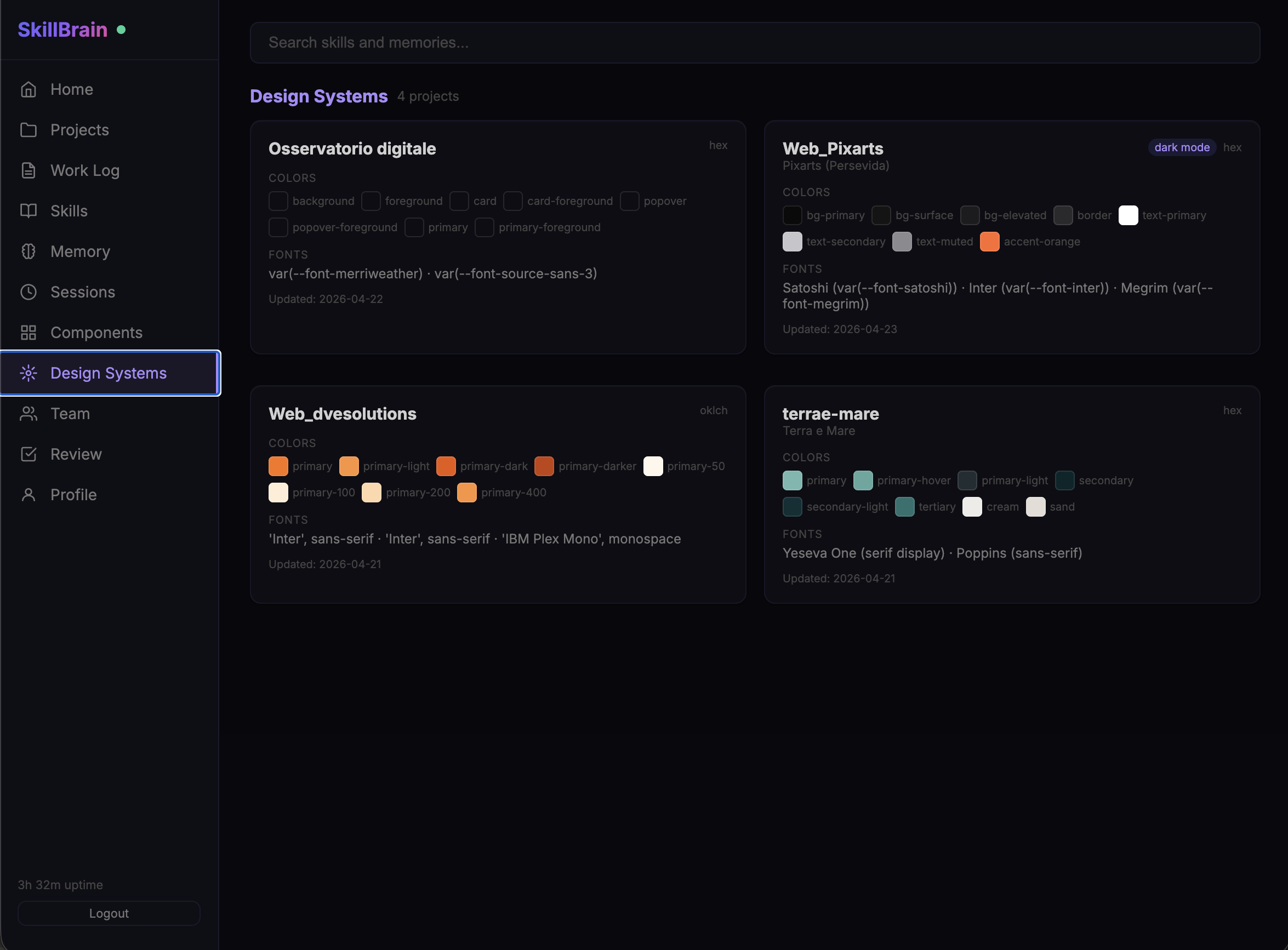 Design Systems registry across projects