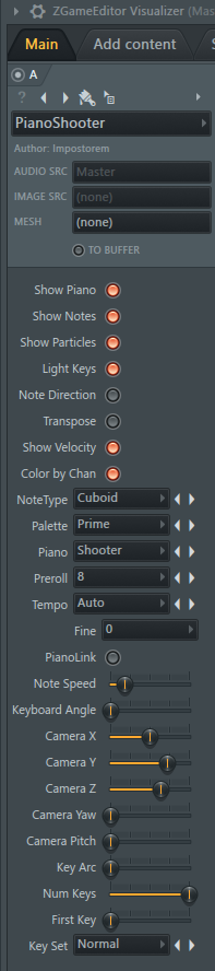 Image of PianoShooter Settings