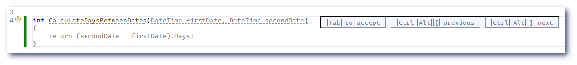 Code suggested by GitHub Copilot