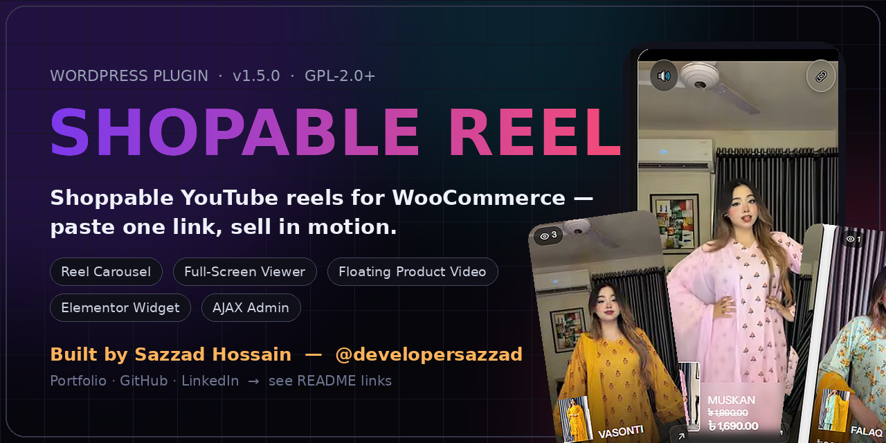 Shopable Reel — Shoppable YouTube reels for WooCommerce