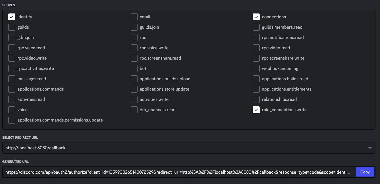 Discord oAuth2 Panel Scopes