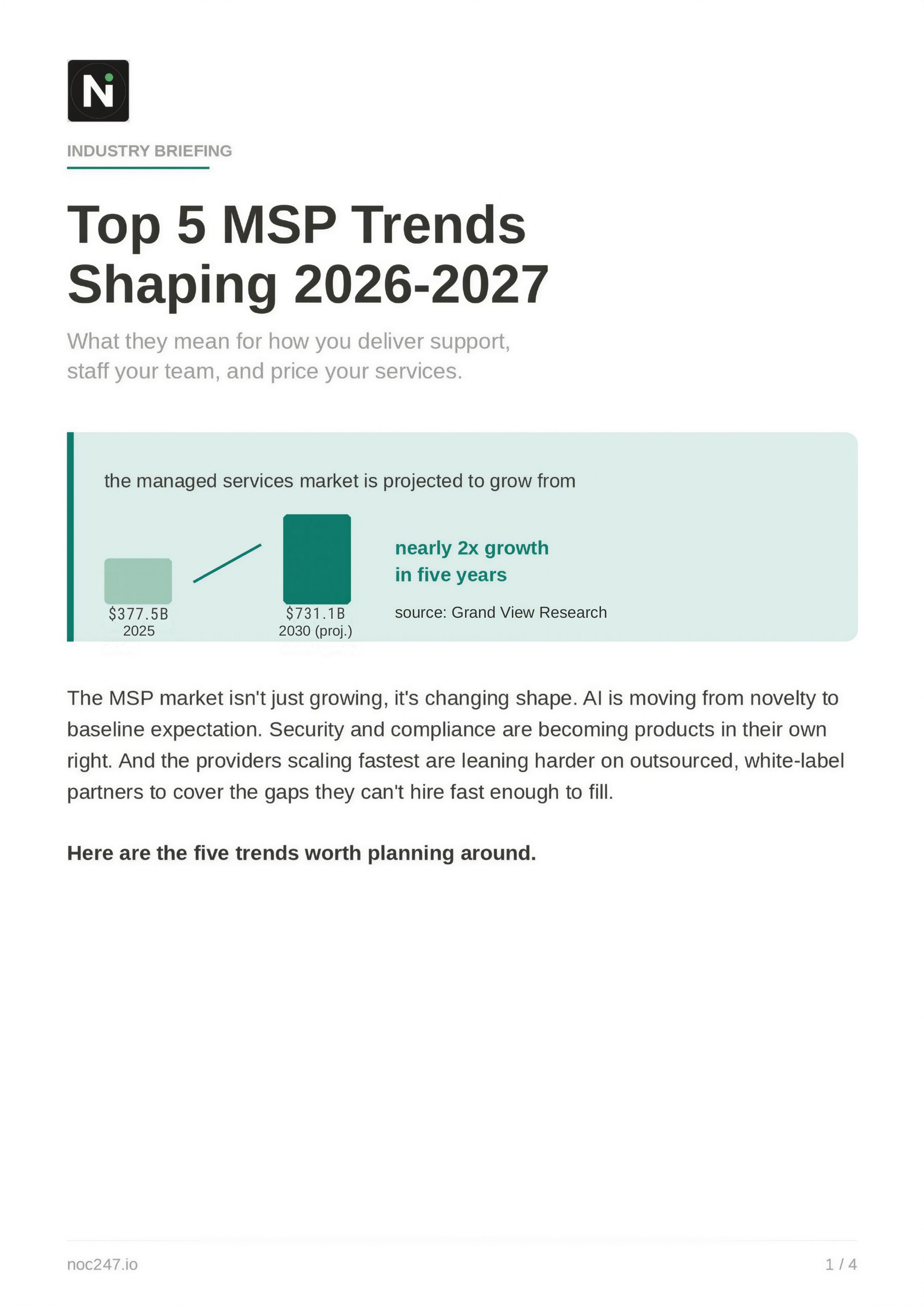 Top 5 MSP Trends Industry Briefing