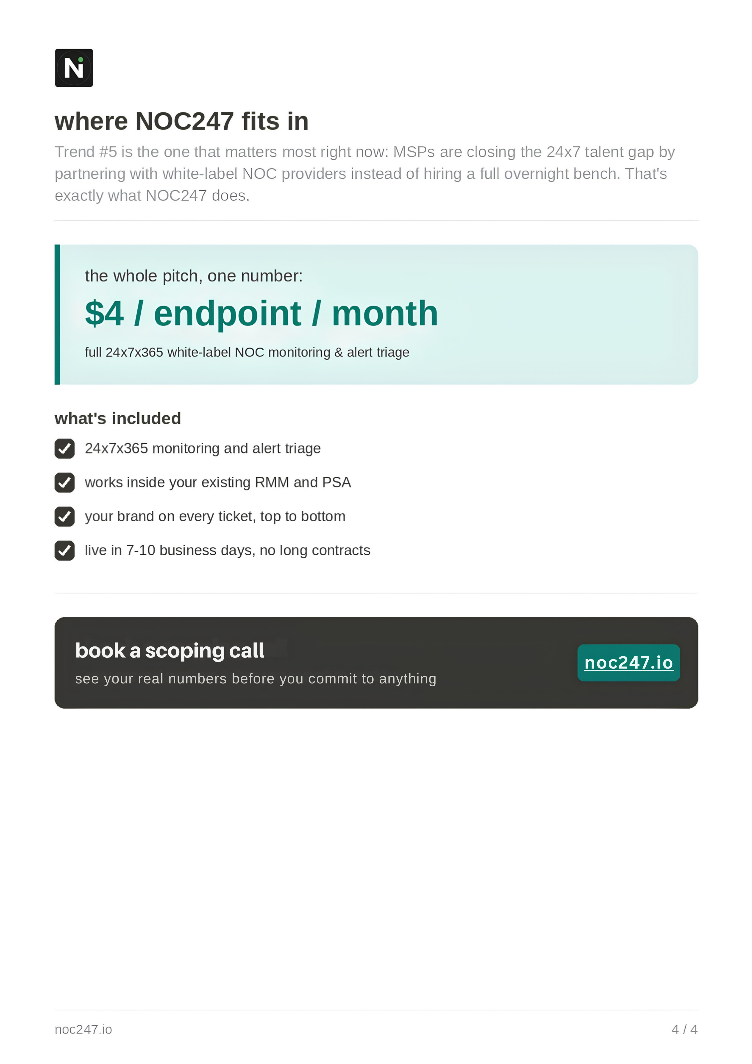 NOC247 Pricing and White-Label Capabilities