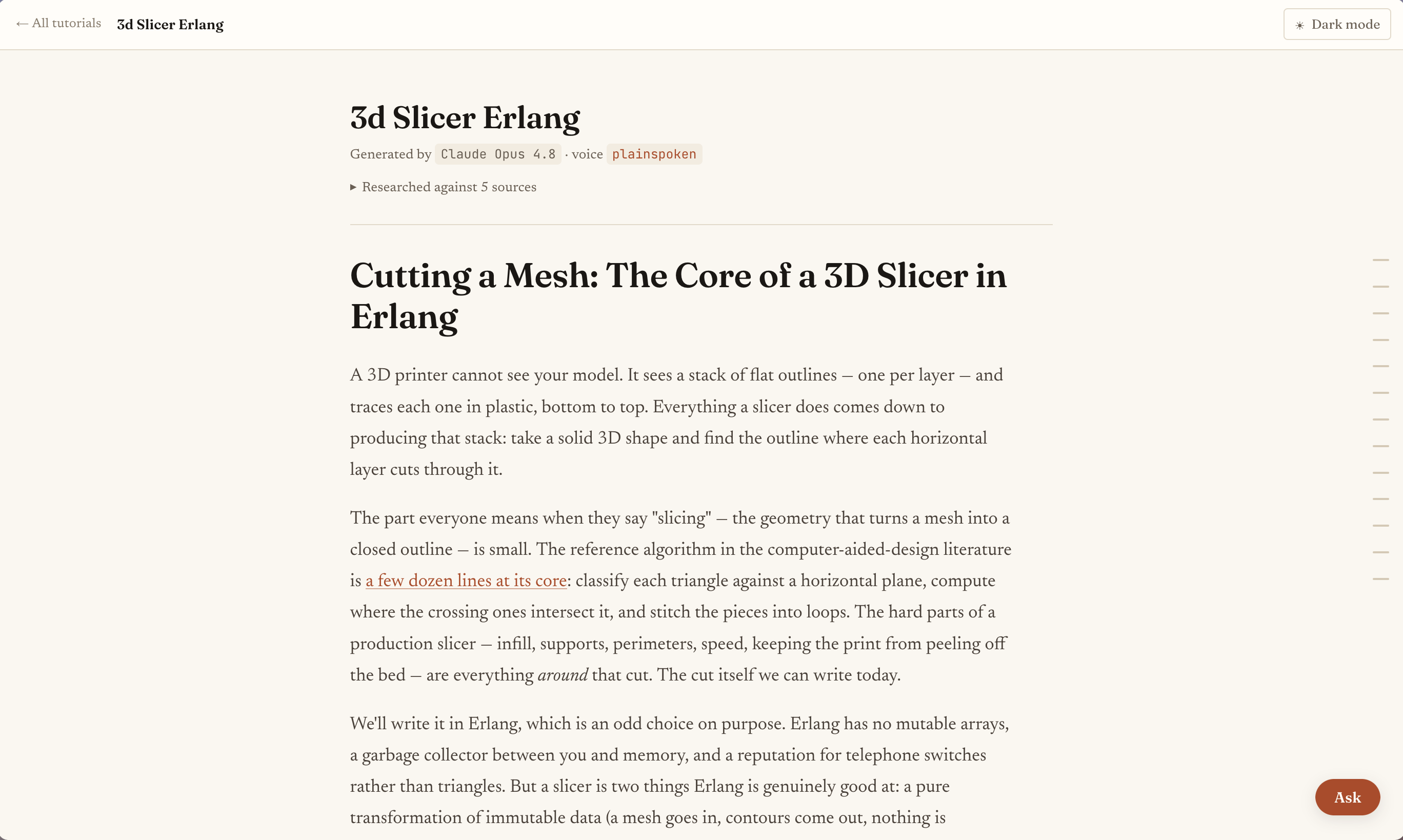 Reading a tutorial in the Lathe UI