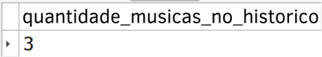 Quantidade de músicas no histórico