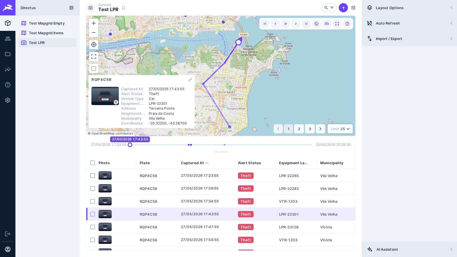 Extension visualization screen