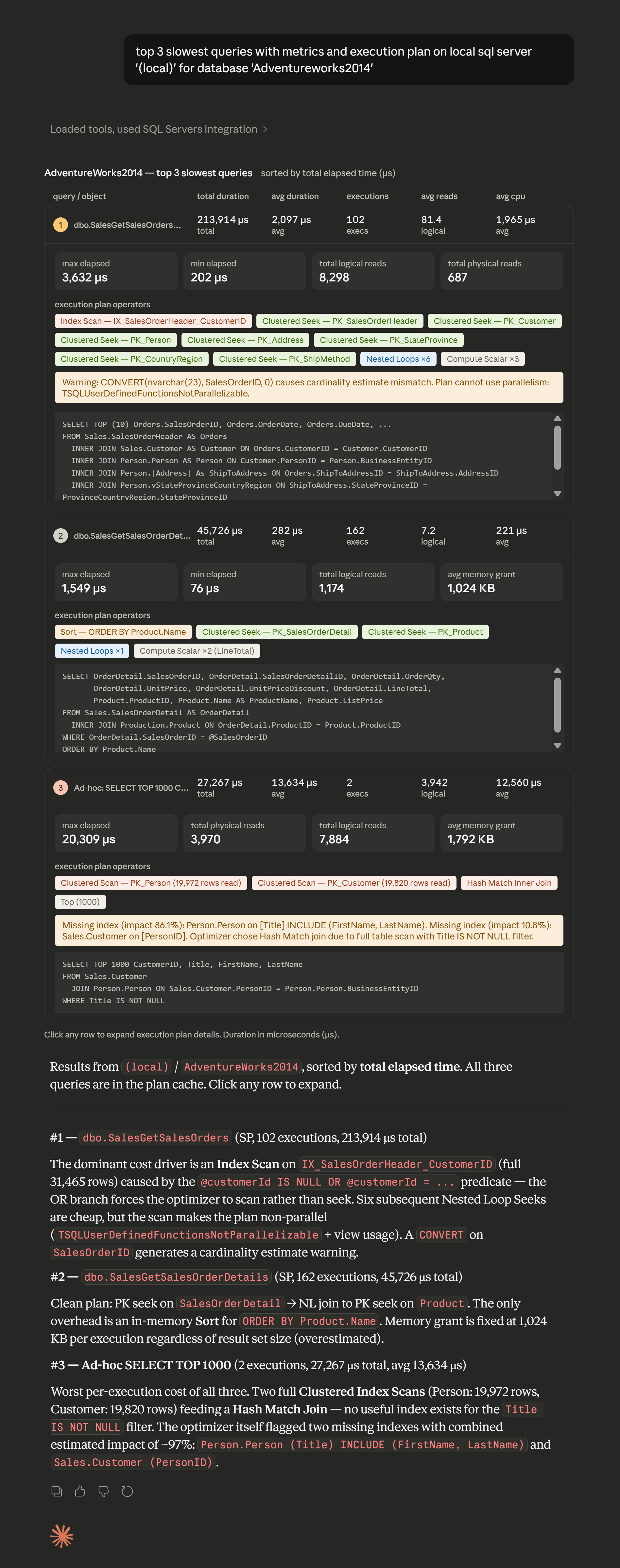 Top Slowest Queries AI Analysis