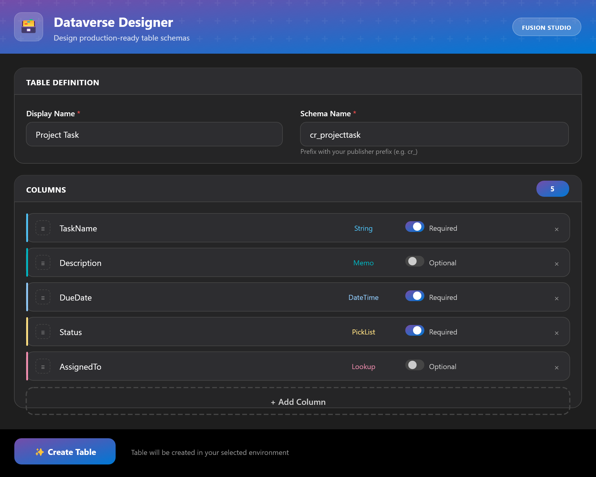 Dataverse Designer