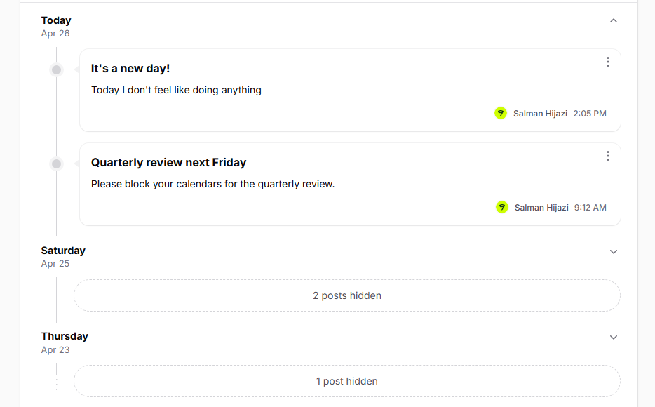 Date headers, light mode
