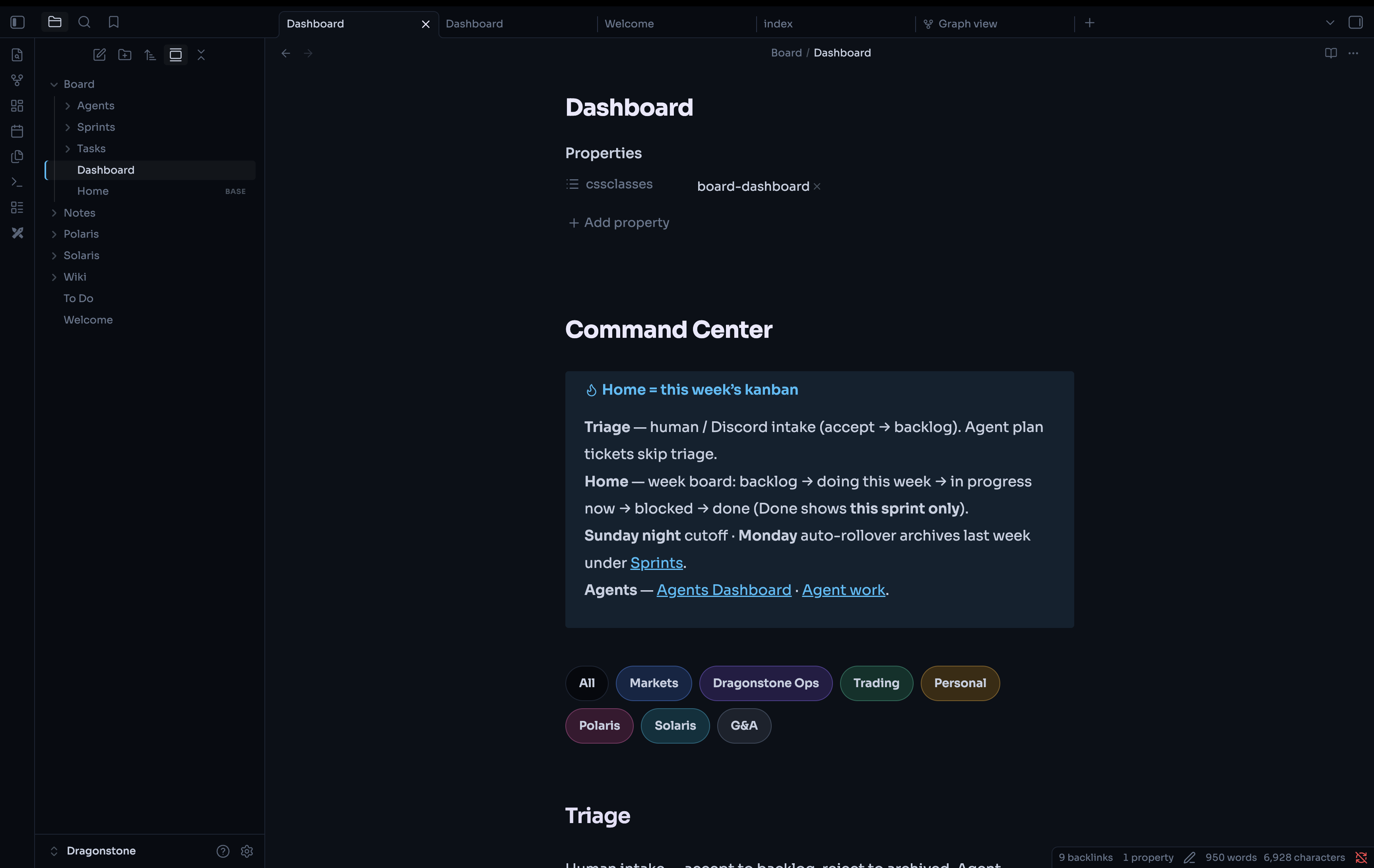 Dark dashboard