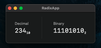 RadixApp on macOS
