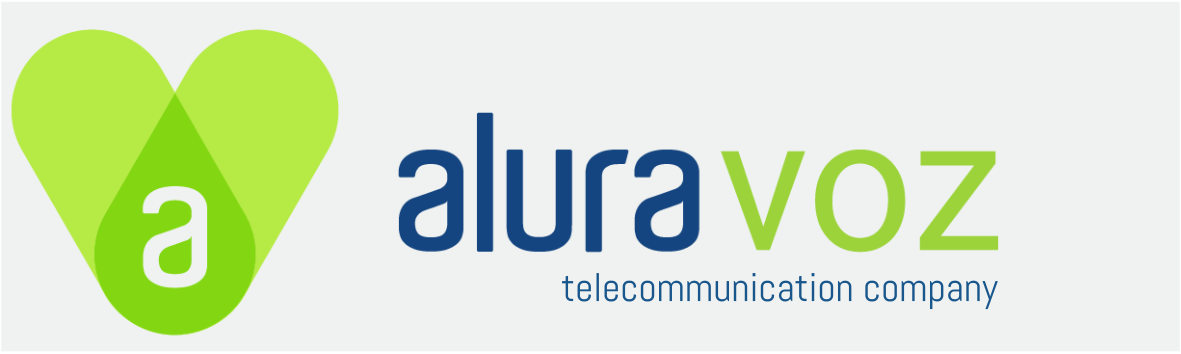 heart with an A inside and you can read 'Alura Voz telecommunication company'