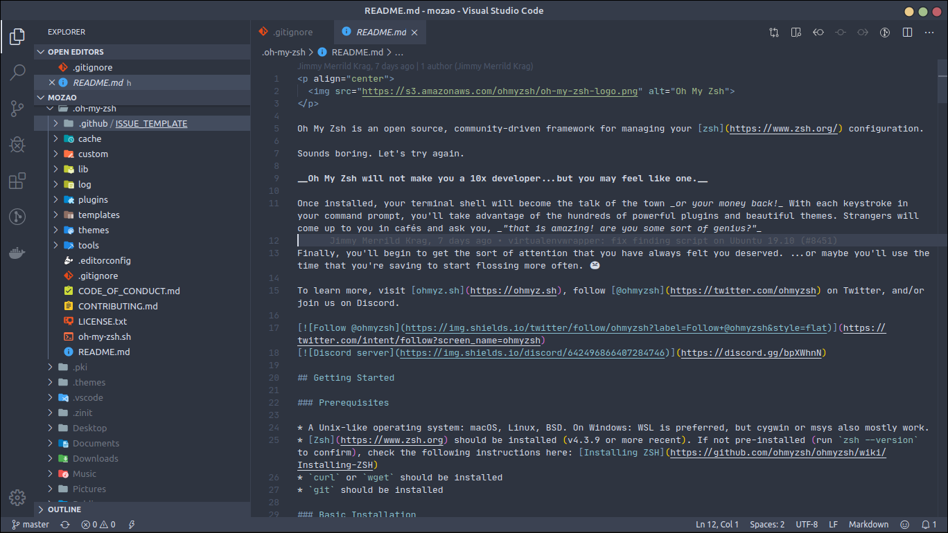 Screenshot VS Code
