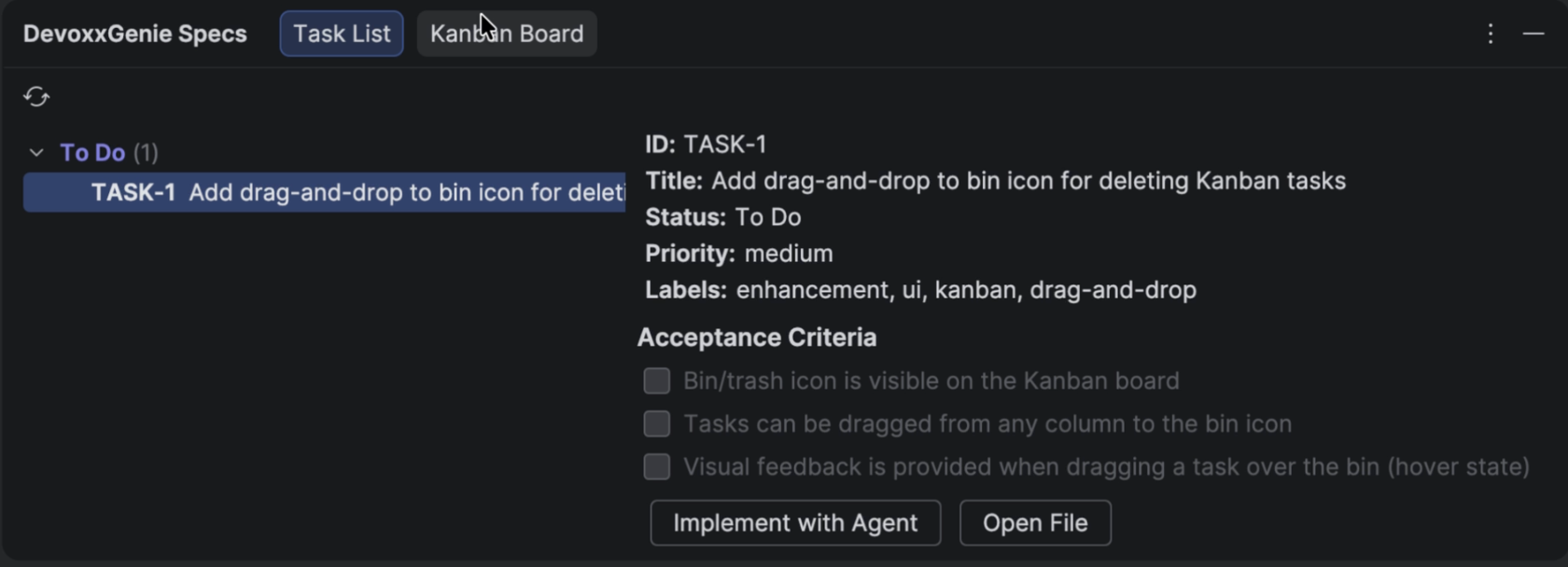 SDD Task List