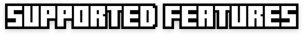 Supported features