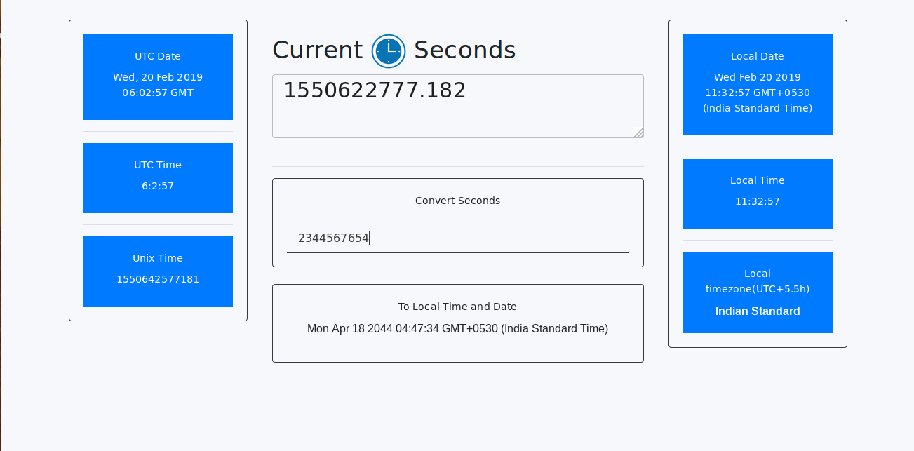 GitHub - devrajlin/currentSeconds: Convert Seconds to local time and ...