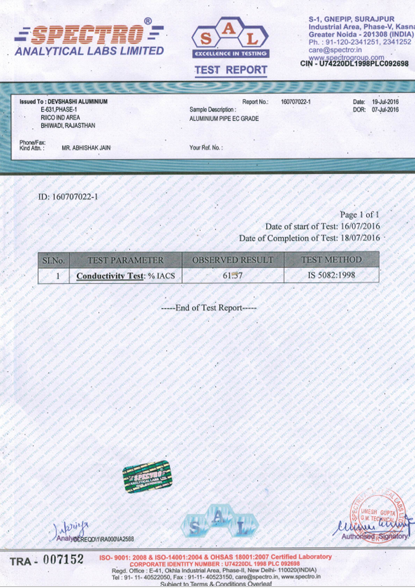 Conductivity Test Report