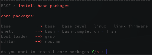 config packages