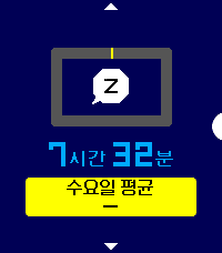 수정된 수면 화면: 7시간 32분, 수요일 평균