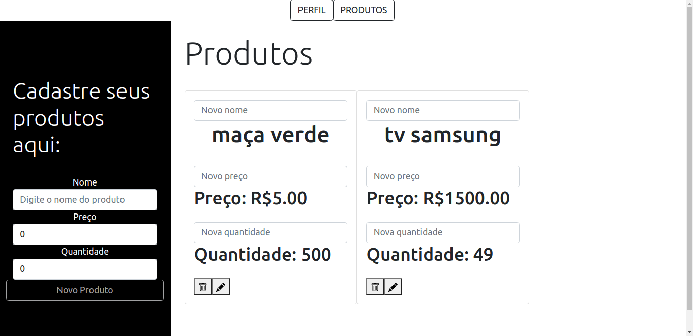 TelaDeProdutos