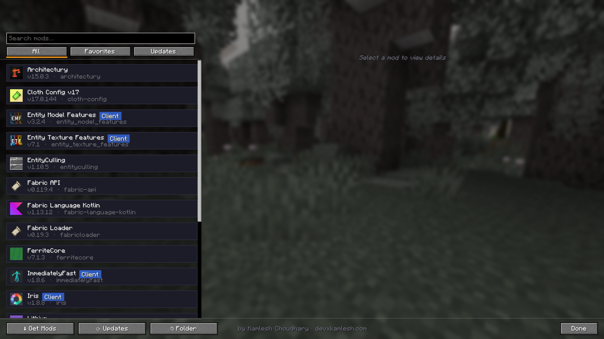 Browse and install mods