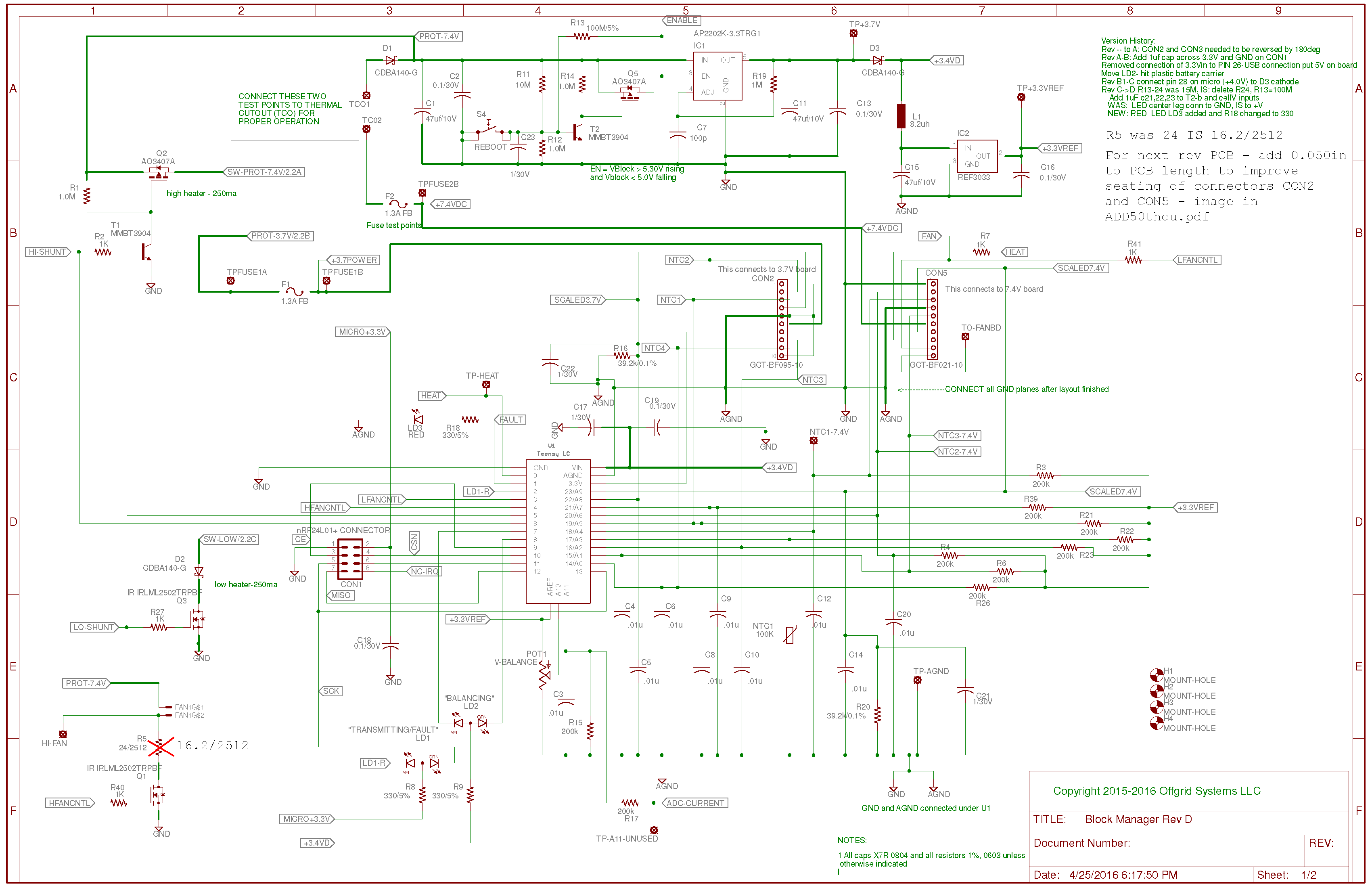 Block Manager Schematic RevD1 Page 1