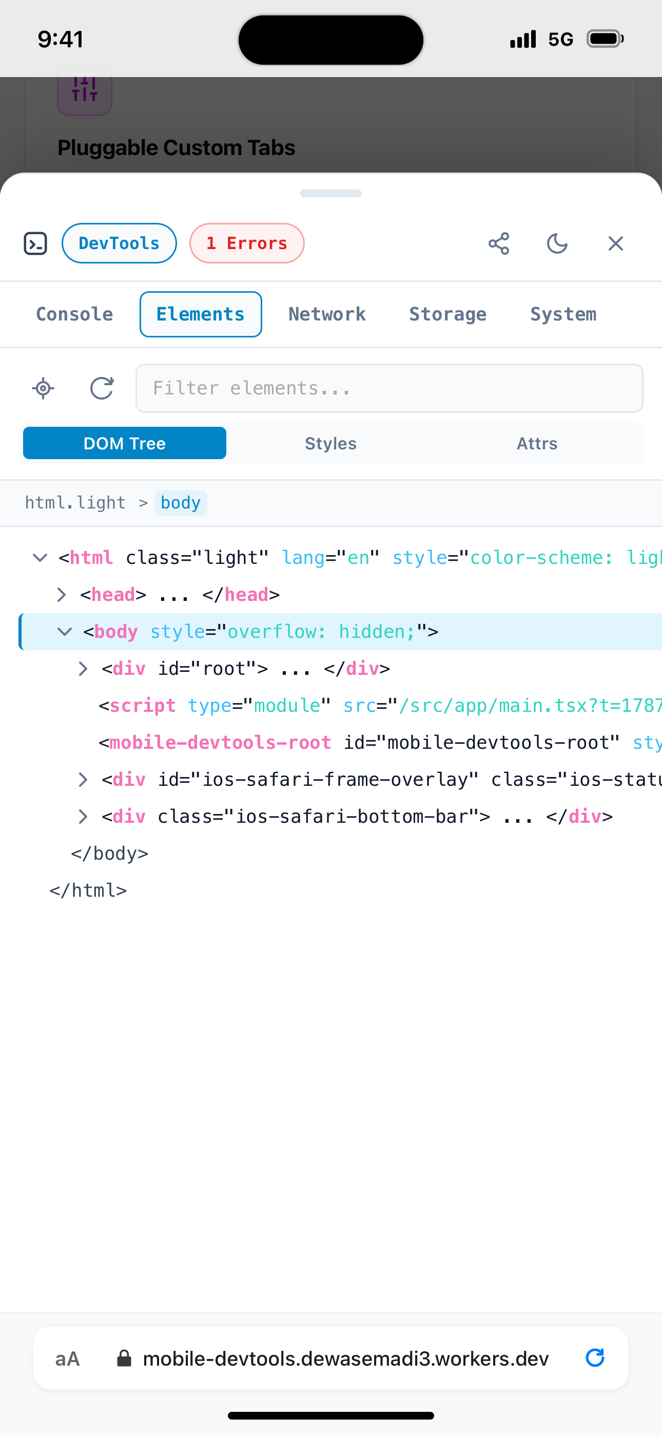Elements Tab