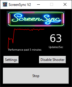 Main ScreenSync window
