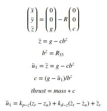 Altitude controller equations