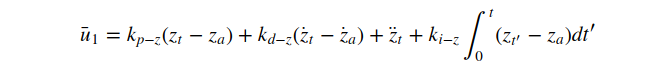 Altitude controller equation with integral term