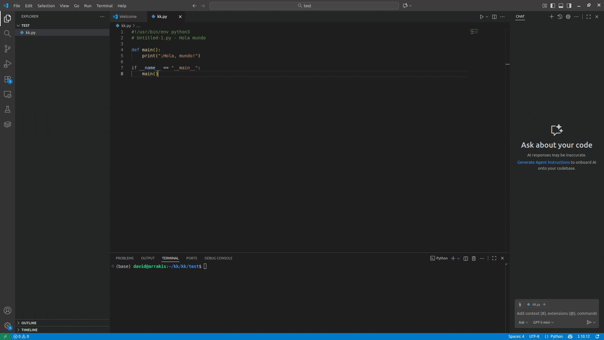 Creación de un nuevo entorno virtual en VS Code