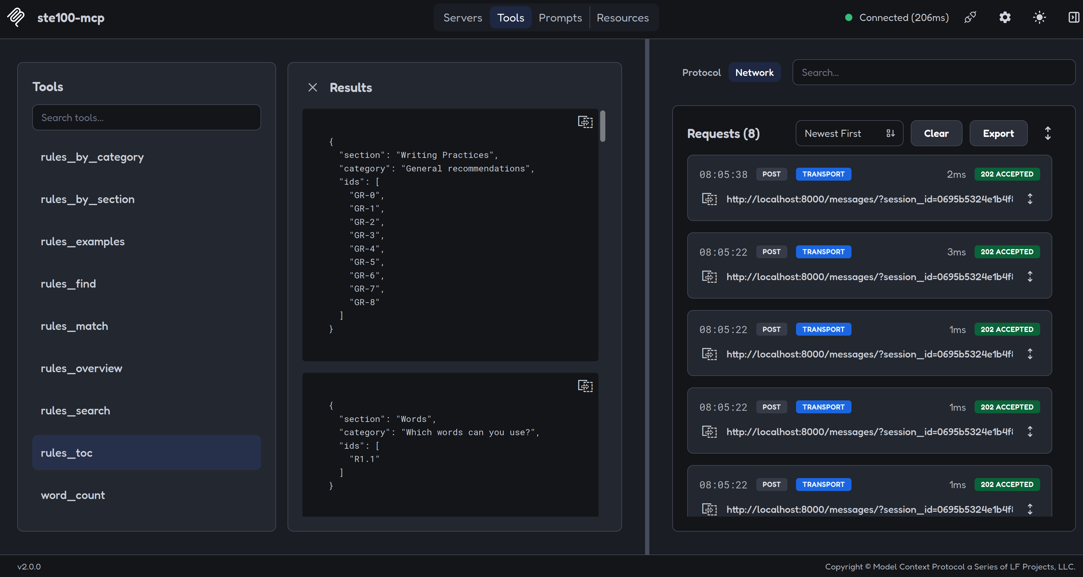 MCP Inspector with sse