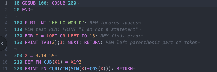 Syntax highlights screenshot