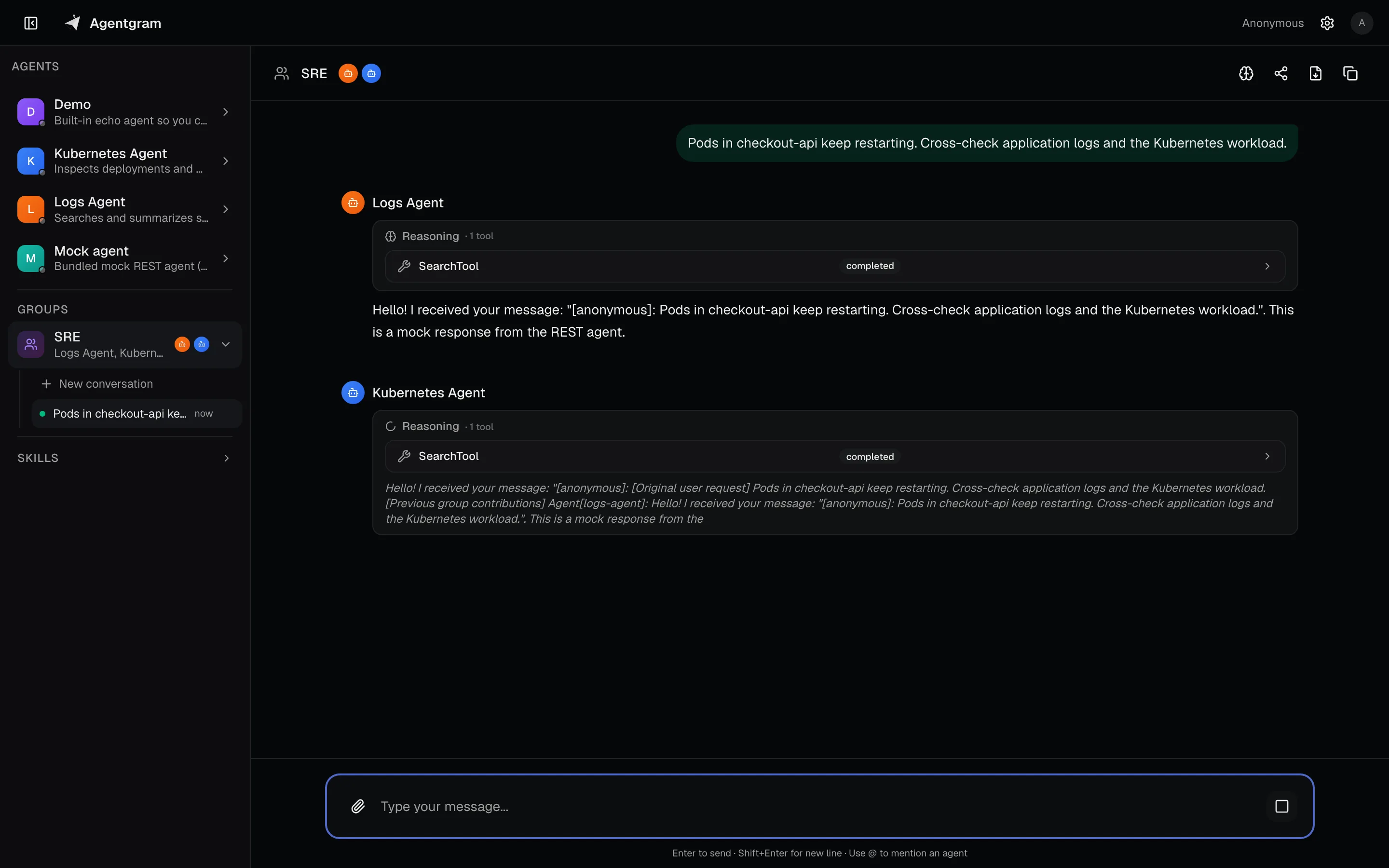 Multi-agent chat