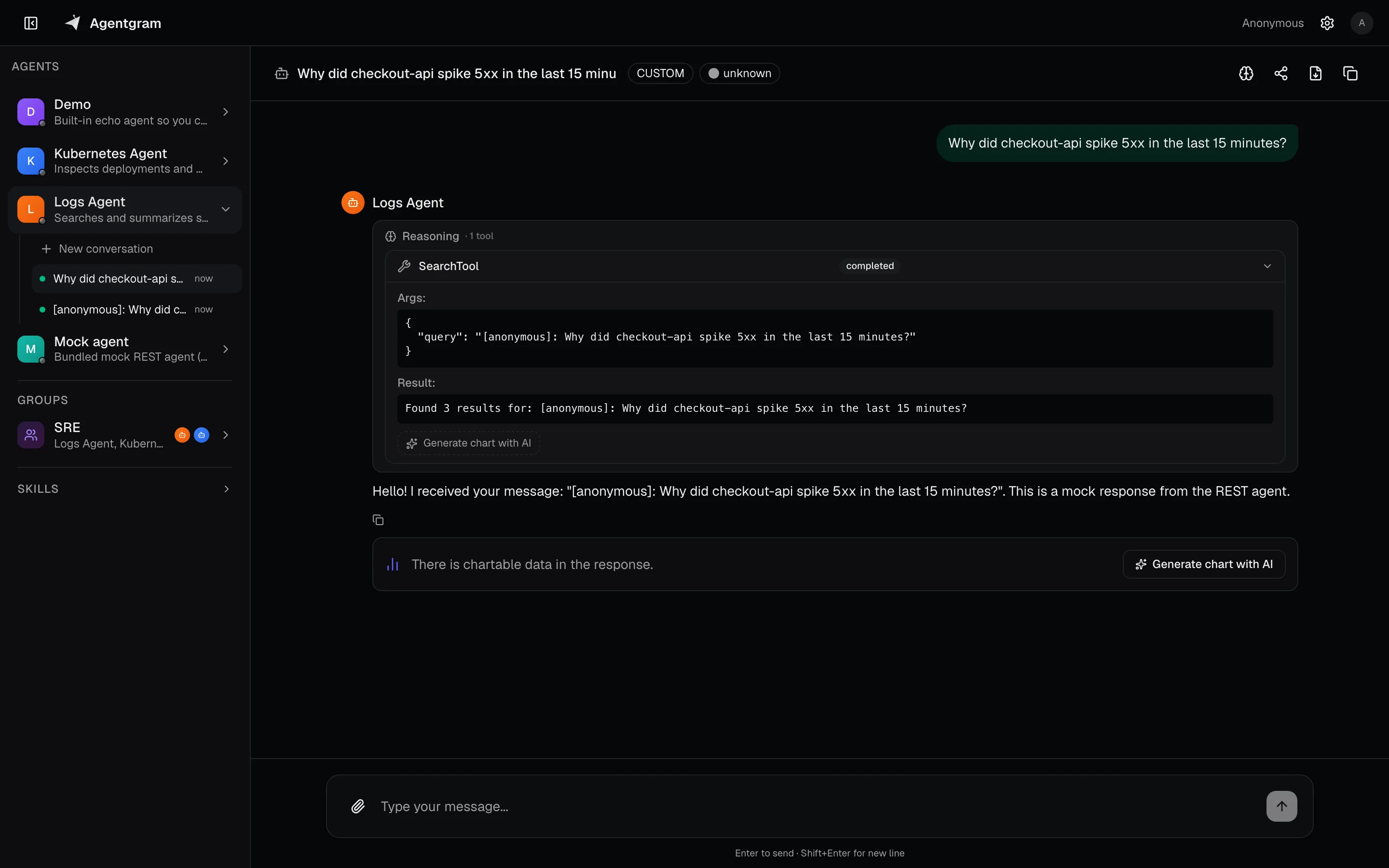 Single-agent chat