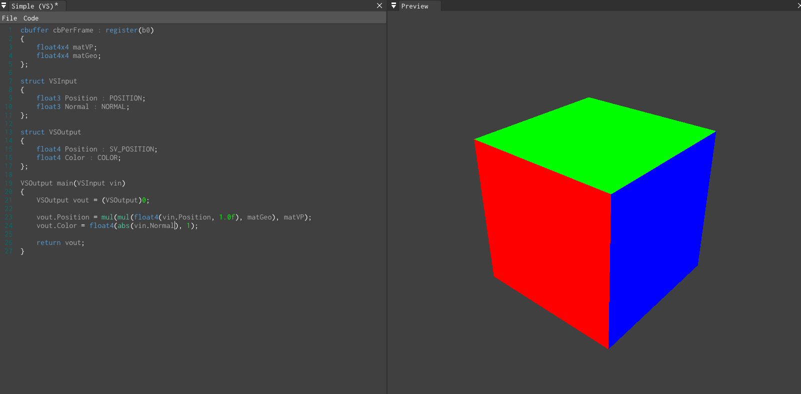 Instant preview as you write your shader