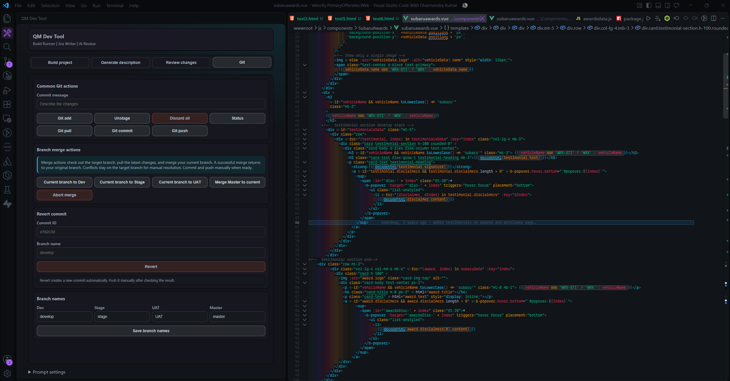 Git tab